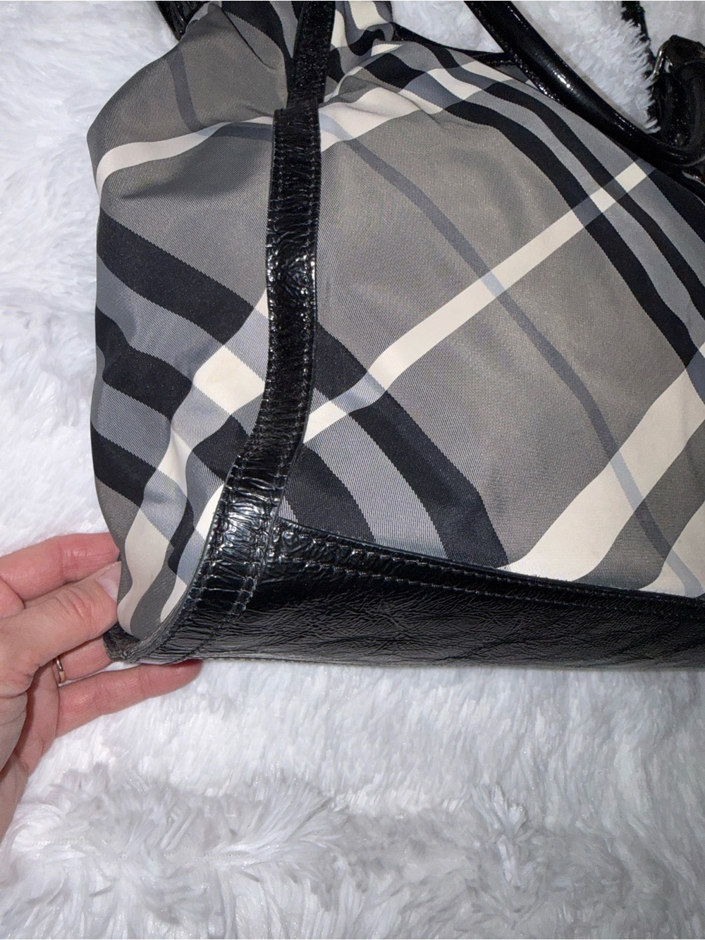 Burberry Gray and Black Plaid Shoulder Bag - Picture 7 of 15